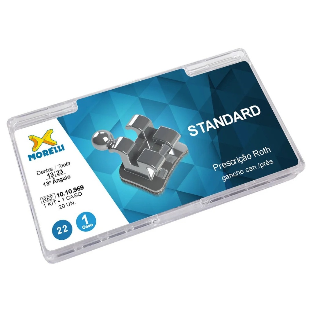 Brackets Roth Standard con ganchos (13º ang.) y premolares - Slot .022" 10.10.969