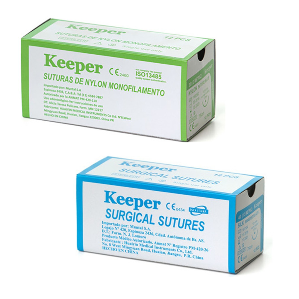 Agujas Sutura Seda/nylon Keeper Odontologia 12x Caja