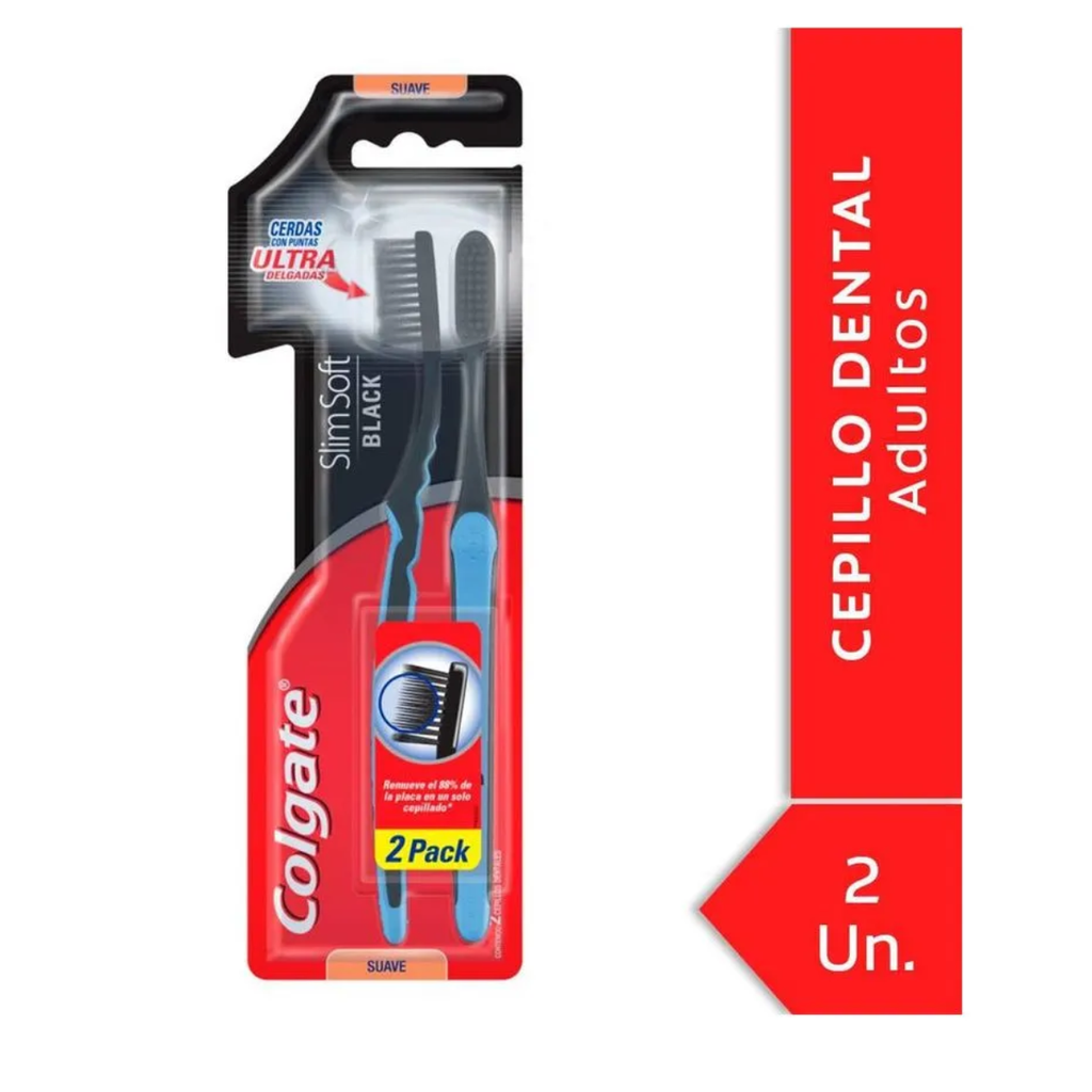 Cepillo Dental Colgate Slim Soft Black Pack X 2 Unidades Colgate