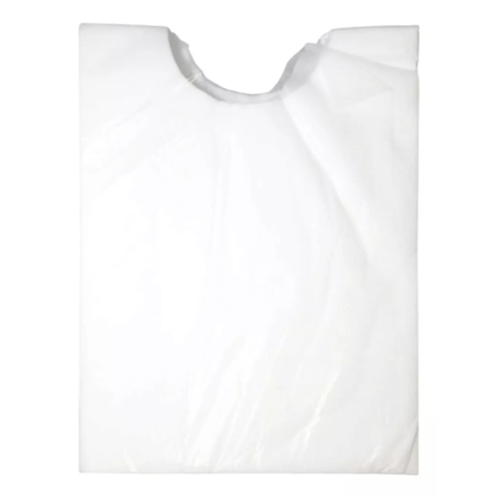 Babero Dental Blanco X 100 Unidades Descartable